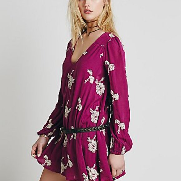 NWT FREE PEOPLE EMBROIDERED AUSTIN DRESS, SIZE M - Picture 2 of 5